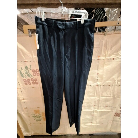 NWT Savane Men's Straight Fit Wrinkle Resistant Dark Blue Dress Pants 32x30 - Picture 7 of 7